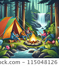 Camp and bonfire 115048126