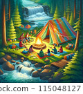 Camp and bonfire 115048127