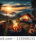 Camp and bonfire 115048131