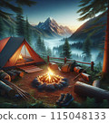 Camp and bonfire 115048133