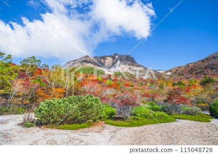 秋天的那須山（茶臼岳） 從「姥平」看見美麗的紅葉【栃木縣那須鹽原市】 115048726