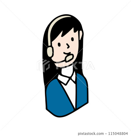 Occupation illustration icon Telephone operator Occupation illustration icon Telephone operator 115048804