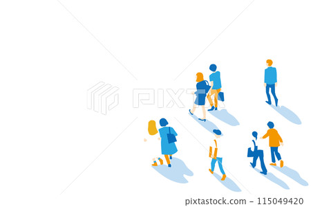 Summer color crowd illustration background material Summer color crowd illustration background material 115049420