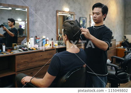 Hairdresser Styling Hair Hairdresser Styling Hair 115049802