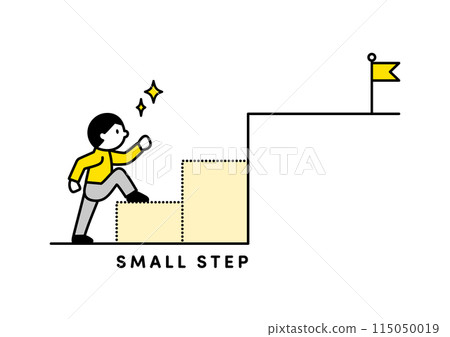 Illustration of a person achieving a goal in... - Stock Illustration ...