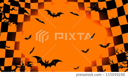 Halloween orange check illustration 115050280
