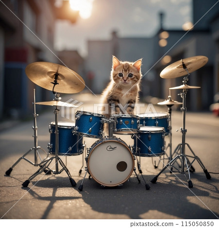 小貓在街上打鼓 115050850