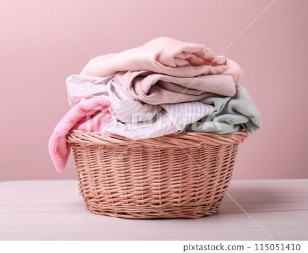 Laundry in a laundry basket Laundry in a laundry basket 115051410