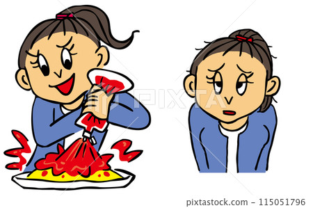 People who have damaged their health by putting too much ketchup on their bodies People who have damaged their health by putting too much ketchup on their bodies 115051796
