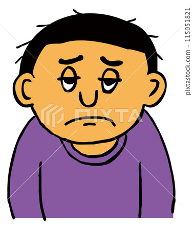 A man with short hair and a gloomy face 115051821