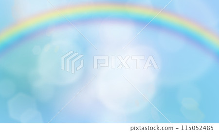 淺藍色背景和彩虹圖片素材 115052485