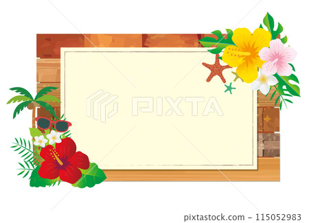 夏威夷芙蓉熱帶框架 115052983