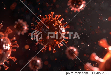 Coronavirus 2019-nCov novel coronavirus concept resposible for SARS-CoV-2 outbreak and coronaviruses influenza as dangerous flu strain cases as a pandemic. Microscope virus close up Coronavirus 2019-nCov novel coronavirus concept resposible for SARS-CoV-2 outbreak and coronaviruses influenza as dangerous flu strain cases as a pandemic. Microscope virus close up 115053489
