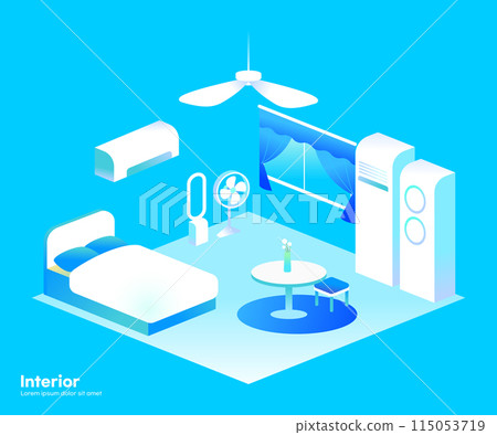 Isometric Interior Design Illustration 115053719