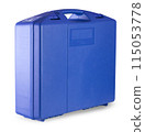Blue case isolated on white background with clipping path 115053778