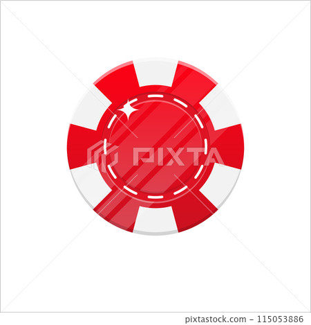 Red casino chip cartoon style isolated Red casino chip cartoon style isolated 115053886