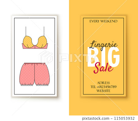 Big sale price tag with classic lingerie Big sale price tag with classic lingerie 115053932