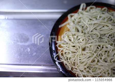 Boiling soba noodles during the hand-made soba experience 115054966