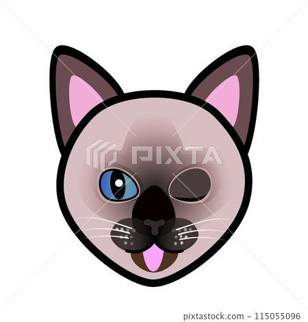 Siamese cat face illustration 115055096