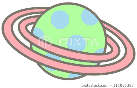 Kid hand drawn cute colorful planet and galaxy system cute sphere 115055395