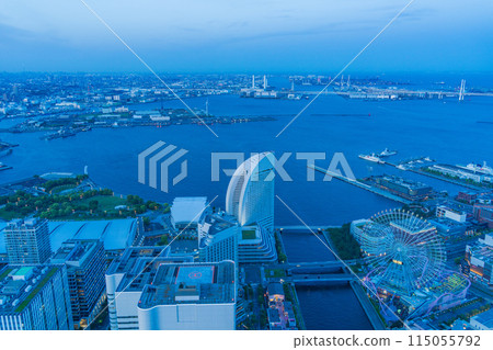 （神奈川縣）橫濱港未來灣地區夜景 115055792