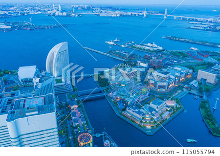 (Kanagawa Prefecture) Yokohama Minato Mirai Bay Area Evening View (Kanagawa Prefecture) Yokohama Minato Mirai Bay Area Evening View 115055794