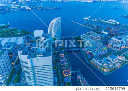 （神奈川縣）橫濱港未來灣地區夜景 115055799