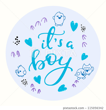 Its a boy, Childrens background, funny birds Its a boy, Childrens background, funny birds 115056342