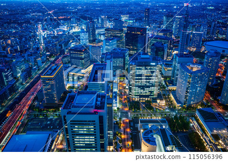 (Kanagawa Prefecture) Twilight view of Yokohama Station from Yokohama Landmark Tower (Kanagawa Prefecture) Twilight view of Yokohama Station from Yokohama Landmark Tower 115056396