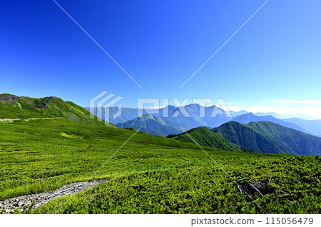 從Norikura山,山的早晨視圖 從Norikura山,山的早晨視圖 115056479