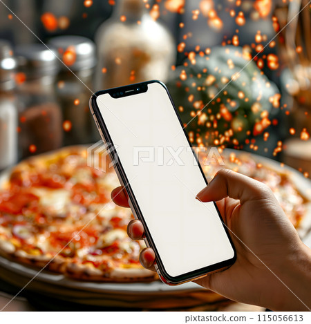 smartphone application for ordering pizza in a restaurant. 115056613