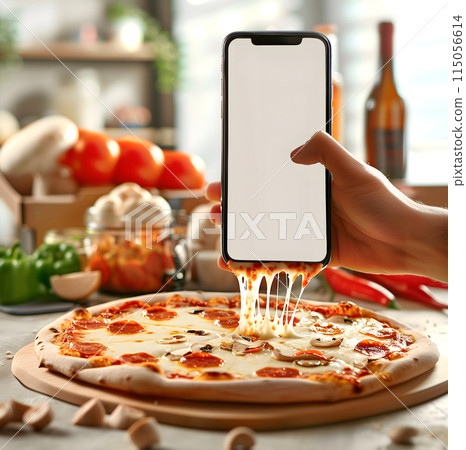 smartphone application for ordering pizza in a restaurant. 115056614