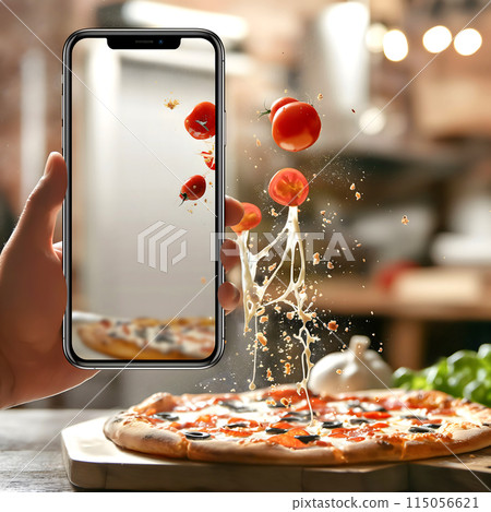 smartphone application for ordering pizza in a restaurant. 115056621