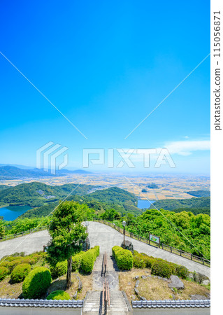 佐賀縣白石町初夏肥前犬山城展望台的景色 115056871