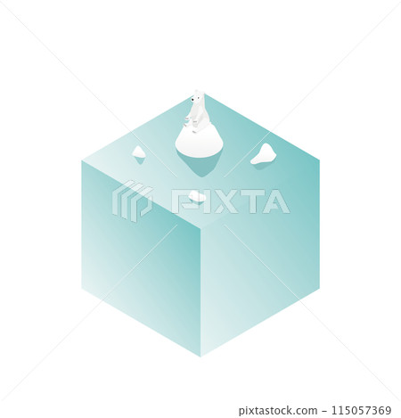 冰上北極熊的等距圖 冰上北極熊的等距圖 115057369