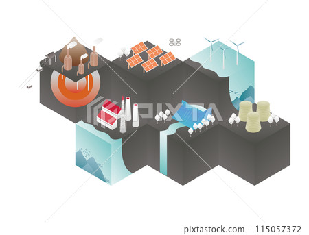 能源、基礎建設集的等距圖 能源、基礎建設集的等距圖 115057372
