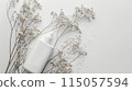 Dried flowers and white bottle 115057594
