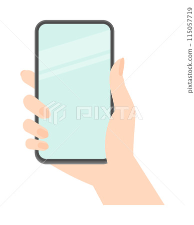 拿著智慧型手機的女人的手-智慧型手機影像/模型材料 115057719