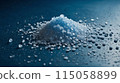 Sea salt close-up. A pile of salt. Narcotic salt. 115058899