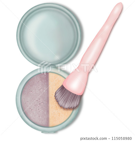 Cheek Blush with hand drawn,cartoon style,painted with watercolors,Earth tone. 115058980