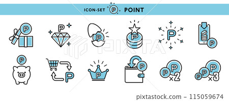 與積分相關的圖標，例如積分贈送、金幣積分、雙倍/三倍積分增加等。 115059674