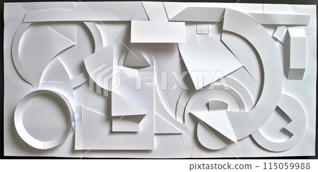 collage made of white paper. abstract background 115059988