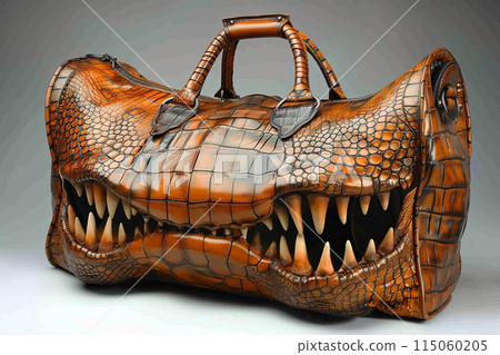 Crocodile funny bag: A toothy grin stretches across the front of this sturdy, alligator-skin tote. teeth as compartments, each accessible by a gentle tug on a whisker zipper Crocodile funny bag: A toothy grin stretches across the front of this sturdy, alligator-skin tote. teeth as compartments, each accessible by a gentle tug on a whisker zipper 115060205