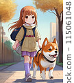 AI插畫女孩與柴犬04 115061048