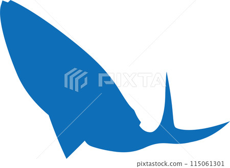 Jumping yellowtail silhouette Jumping yellowtail silhouette 115061301