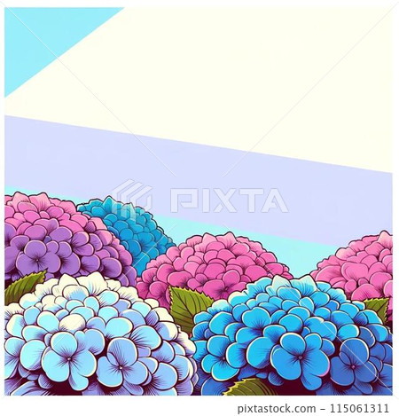 水彩畫的繡球花插圖背景 115061311