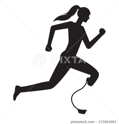 Silhouette of abstract handicapped athlete 115061663