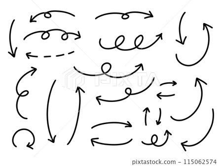 Simple curved arrows set 115062574