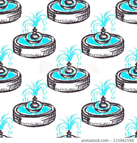Seamless pattern. Children's drawings with wax crayons Seamless pattern. Children's drawings with wax crayons 115062598