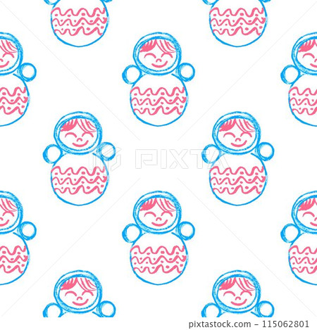 Seamless pattern. Children's drawings with wax crayons 115062801